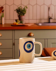 Evil Eye Protection Ceramic Mug with Lid