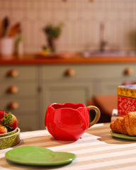 Blooming Red Tulip Cup and Saucer Set