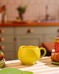 Blooming Yellow Tulip Cup and Saucer Set