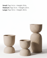 Drum Fiberglass Planter – Natural Stone Finish