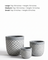 Vanila Fiberglass Round Planter – Textured Grey Finish