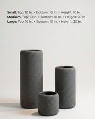 Daisy Fiberglass Round Planter – Granite | Minimal Cylindrical Design