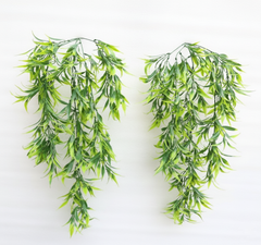 Artificial Hanging Velvet Willow Leaf Bush - 2.2 Feet