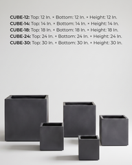Cube Fiberglass Planter – Modern Square Matte Finish Planter