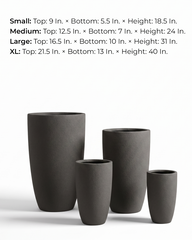 Big Shark Fiberglass Planter – Matte Black Tall Modern Planter
