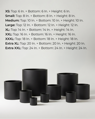 Cylinder Fiberglass Planter – Matte Black