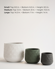 Flower Textured Fiberglass Planter – Geometric Finish