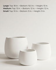 Olive Fiberglass Planter – White
