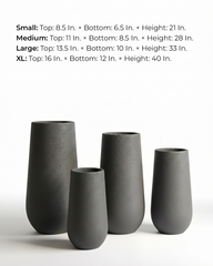 Flax Fiberglass Conical Planter – Grey | Modern Tapered Silhouette
