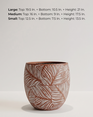 Leaf Fiberglass Planter – Terracotta