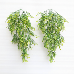Artificial Hanging Velvet Fern Leaf Bush - 2.2 Feet