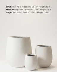 Silk Textured Fiberglass Planter – White