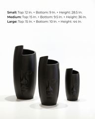 Face Fiberglass Planter – Matte Black