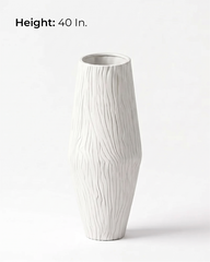 Celeste Flow Fiberglass Planter – Pearl Ivory Textured Finish