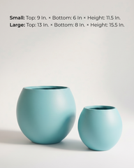 Ball Fiberglass Planter – Mint Turquoise Matt Finish