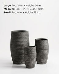 Areca Textured Fiberglass Planter – Charcoal Grey