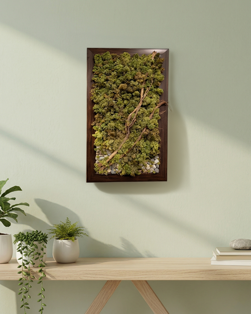Artificial Moss Branch Wall Panel Decor 12 Inch x 24 Inch