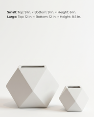 Diamond Fiberglass Planter – Matte White