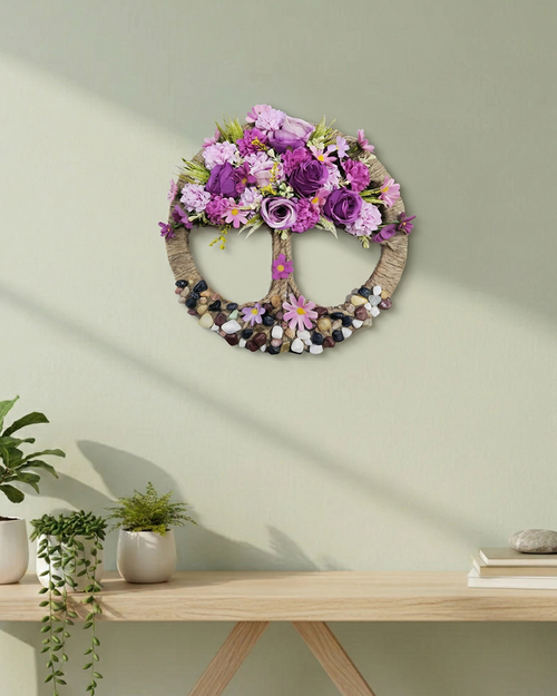 Artificial Floral Tree of Life Wall Decor 12 Inch x 12 Inch