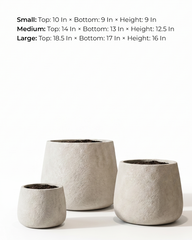 Panda Textured Fiberglass Planter – Soft Stone Grey