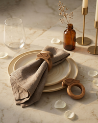 Elegant Wooden Napkin Ring Set – Set of Two