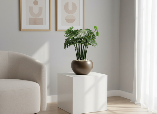 Artificial Monstera Leaf Bonsai Tree - 1.3ft