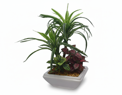Artificial Arcae Mix Leaf Bonsai Tree - 1.1ft