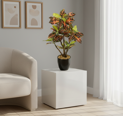 Artificial Yellow Croton Bonsai Tree - 1.4 ft