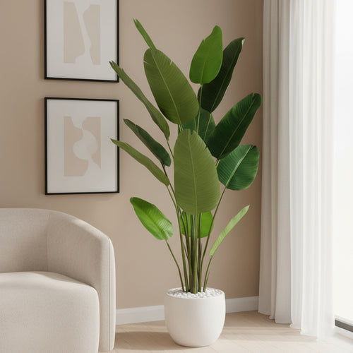 Artificial Plush Traveller Banana Leaf Plant - 6 ft (180 cm)
