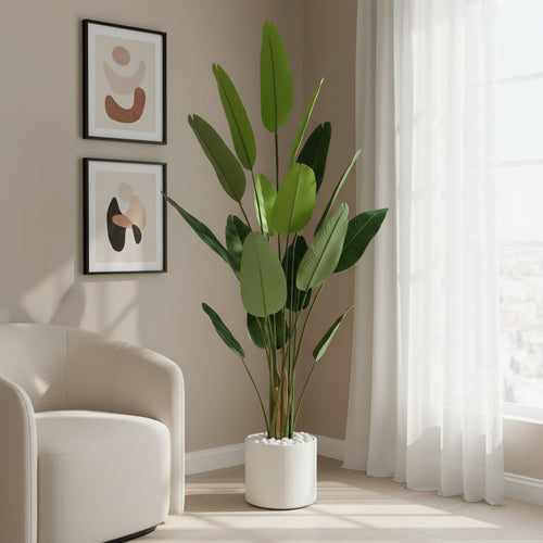 Artificial Verdant Traveller Banana Leaf Plant - 7.5 ft (220 cm)