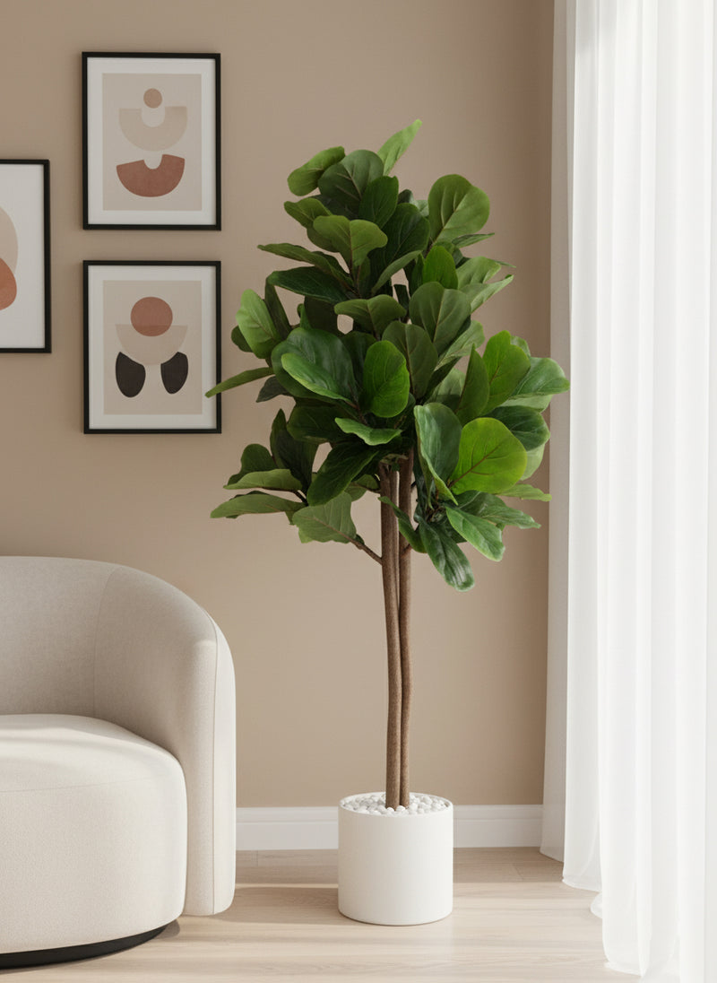 pink fiddle leaf fig Artificial Fiddle Leaf Fig Plant 4 ft (120 cm)
