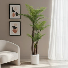Artificial Refined Areca Palm Date Tree X3 - 7.3 ft (220 cm)