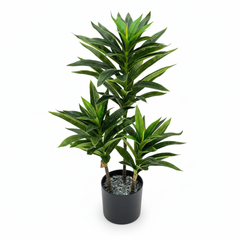 Artificial Handcrafted-Feel Yellow Green Dracaena Plant - 2 ft (60 cm)