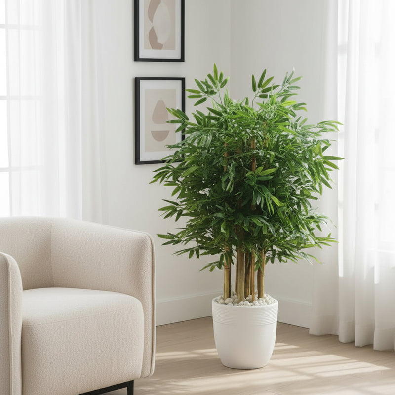 artificial bamboo plants indoor Artificial Classic Bamboo Tree – Extra Dense & Bushy 135cm (4.5ft) – Alamkari