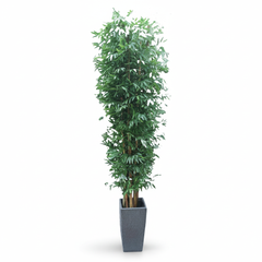 Artificial Artisanal Bamboo Tree with Grey Pot - 270cm (9ft)