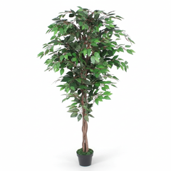 Artificial Minimalist Green Ficus Tree - 4 ft (120 cm)