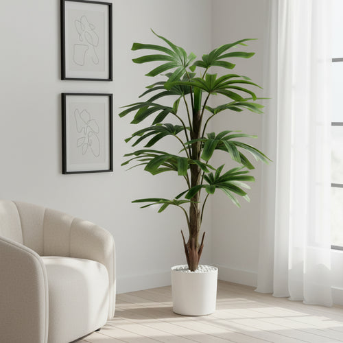 Artificial Textured Rhapis Plant Decor - 4.5 ft (128 cm)