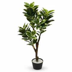 Artificial Real-Touch Variegated Rubber Plant - 5 ft (150 cm)
