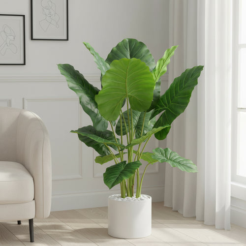 Artificial Dense Evergreen Leaf Plant - 3 ft (83 cm)