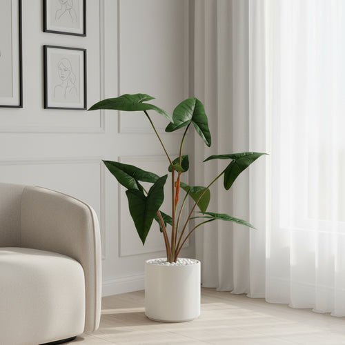 Artificial Green Caladium Leaf Plant 90cm (3ft)