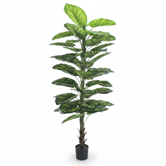 Artificial Graceful Watermelon Leaf Trunk Plant - 5.5 ft (160 cm)