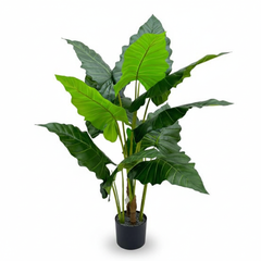 Artificial Compact Green Caladium Leaf Plant - 4 ft (120 cm)