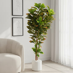Artificial Matte Croton Plant Decor - 150cm (5ft)