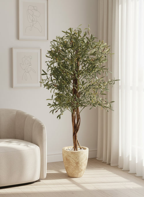 Artificial Heritage Olive Tree Decor - 210cm (7ft)