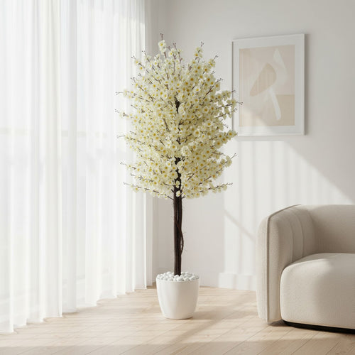 Artificial White Cherry Blossom Tree 180cm (6ft)