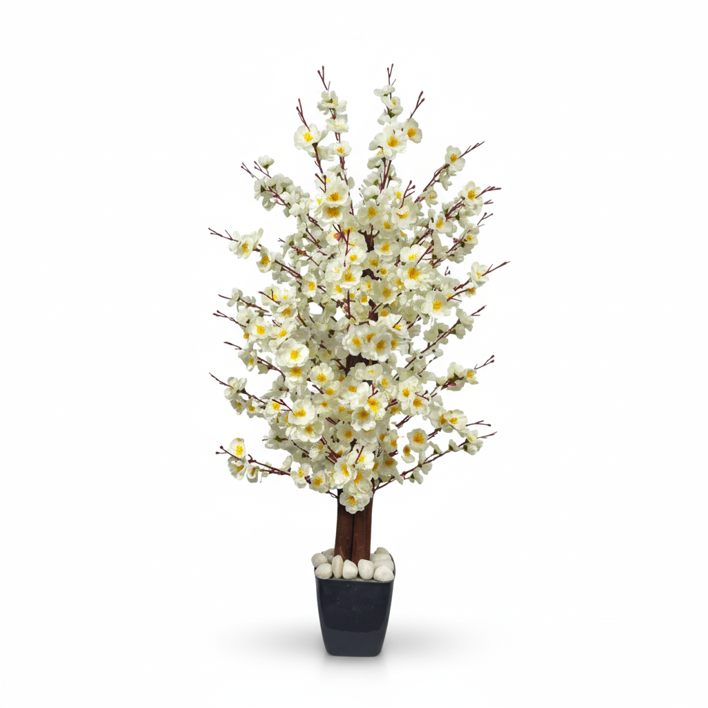 Artificial White Cherry Blossom Tree 120cm (4ft)