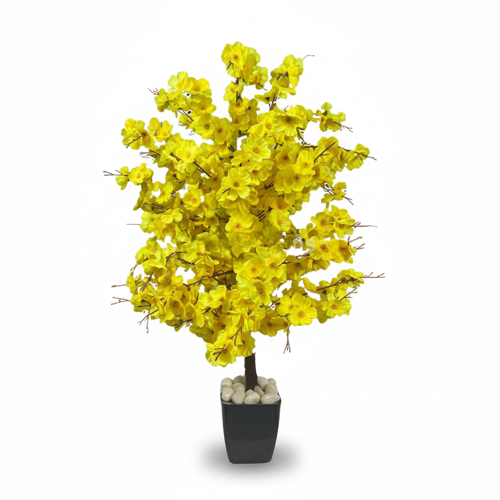 Artificial Yellow Cherry Blossom Tree 120cm (4ft)