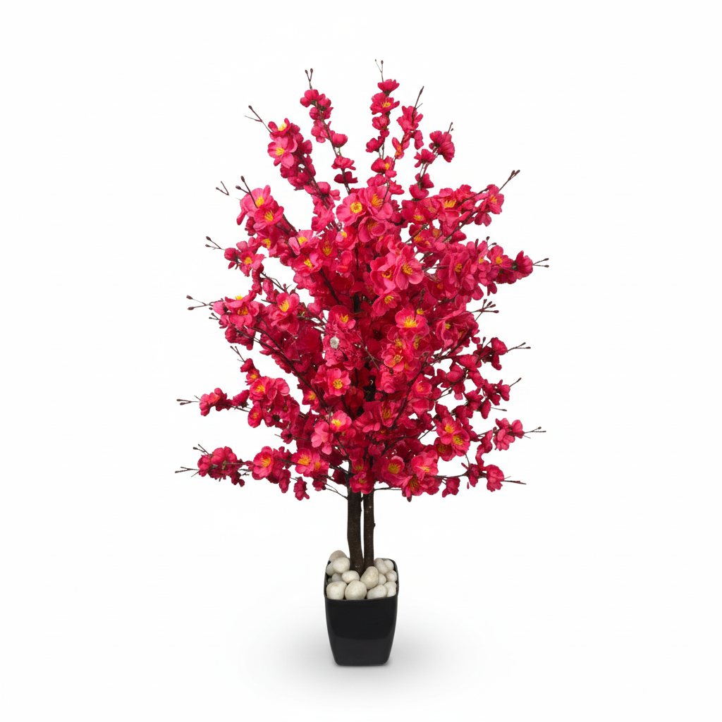 Artificial Dark Pink Cherry Blossom Tree 120cm (4ft)