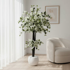 Artificial Wide White Bougainvillea Tree - 165cm (5.6ft)
