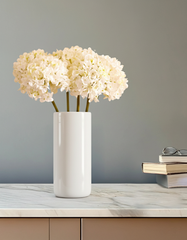 Artificial Hydrangea Flower Sticks (3 Sticks, 50 cm, White)